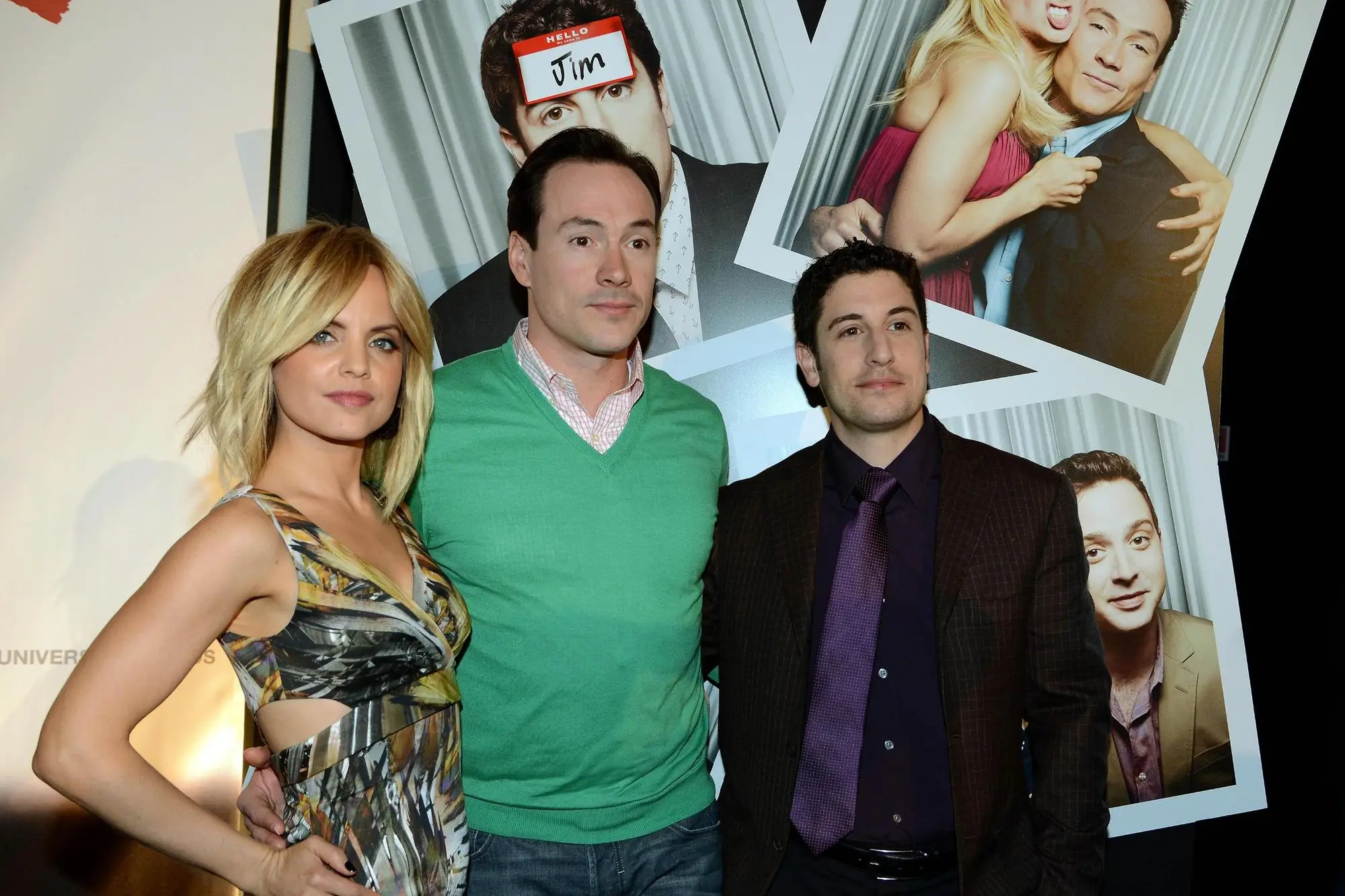 Jason Biggs, a destra, con Mena Suvari e Chiris Klein (ANSA/CLAUDIO ONORATI)