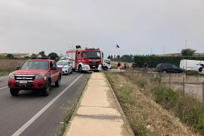 Lo scontro nella provinciale 34 (foto Pala)