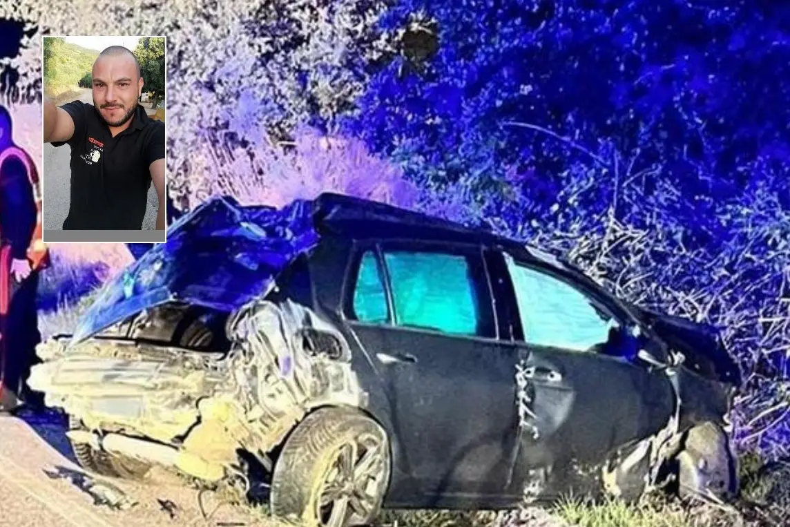 Il luogo dell'incidente, nel riquadro la vittima