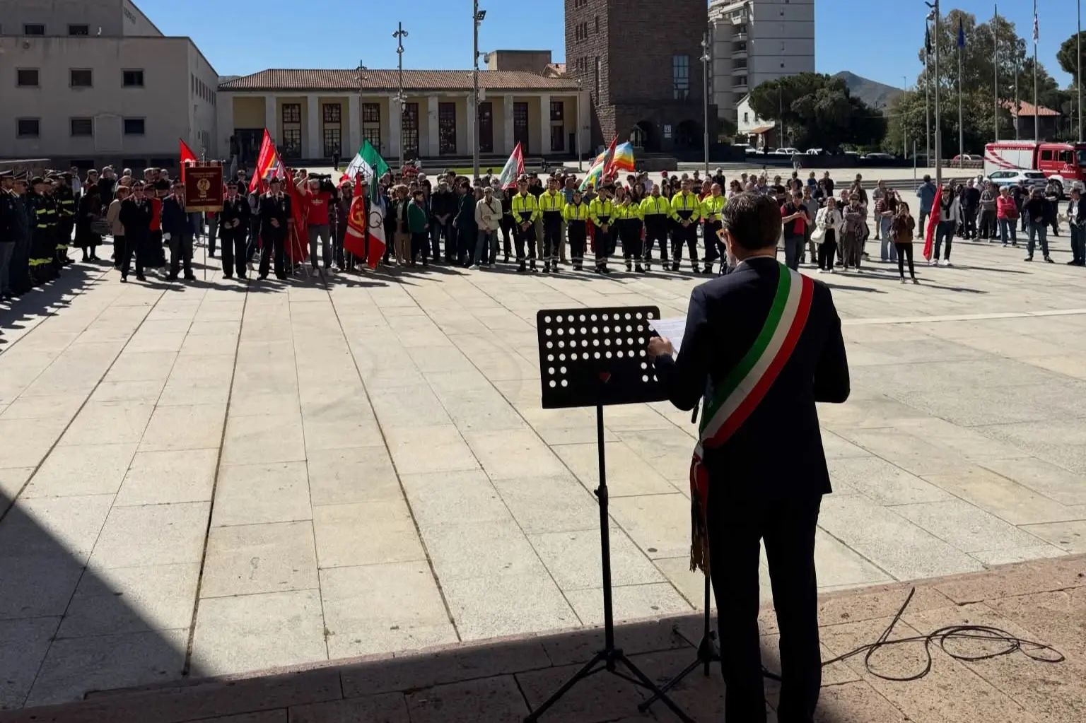 La celebrazione delle 25 aprile a Carbonia. (a. s.)
