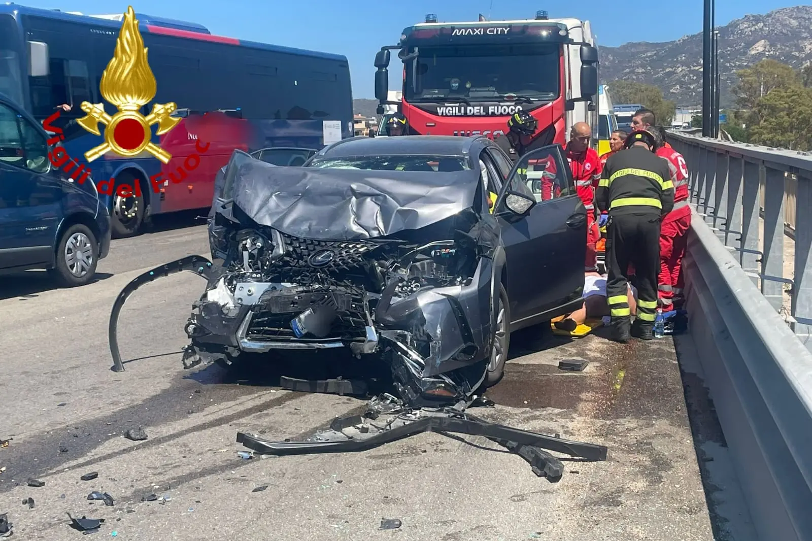 L'incidente (foto Vigili del fuoco)