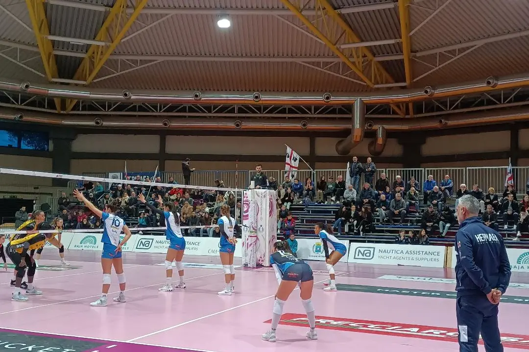 Guadalupi a bordo campo durante una partita dell'Hermaea Olbia (foto Ilenia Giagnoni)