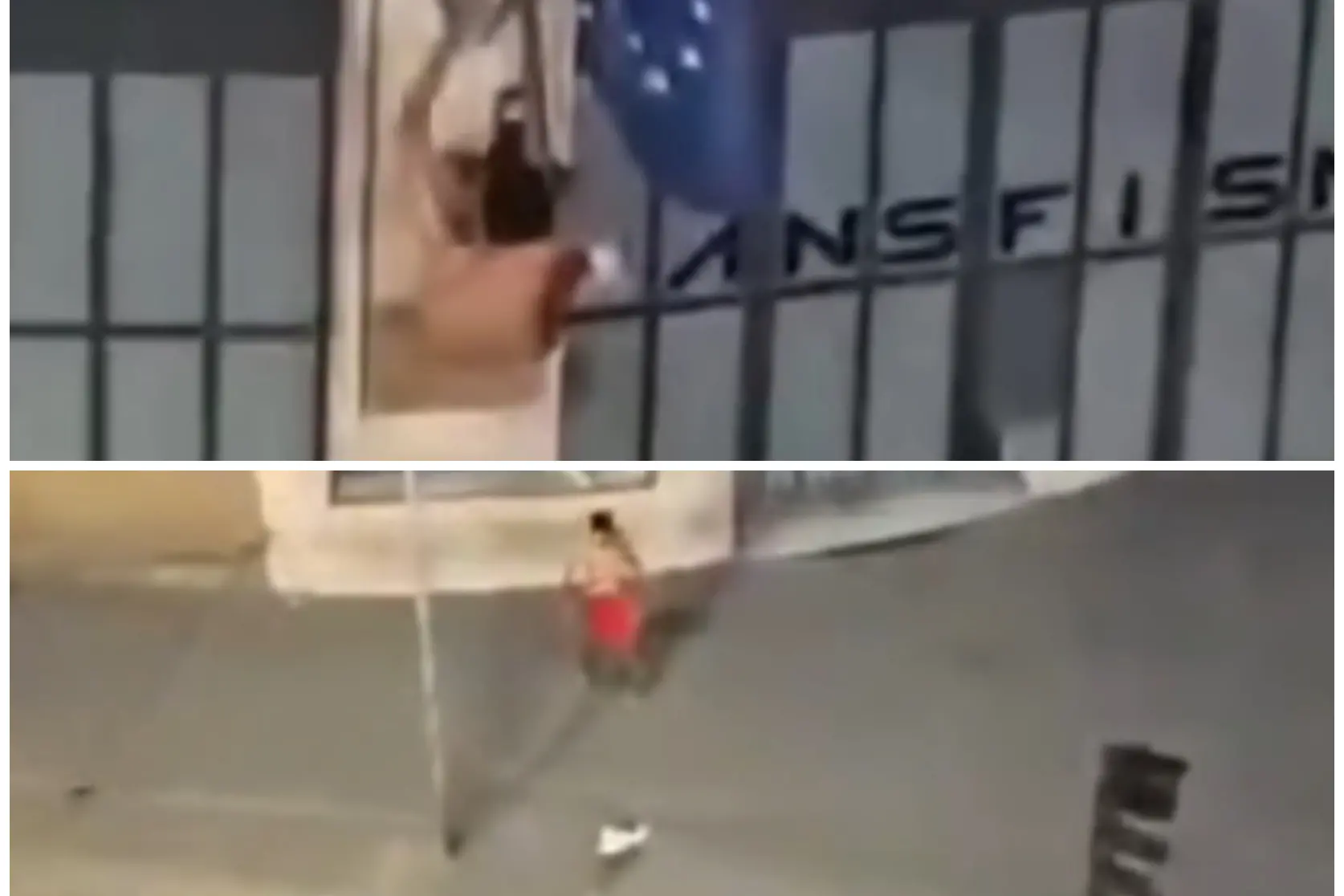 Due frame del video postato da Piantedosi