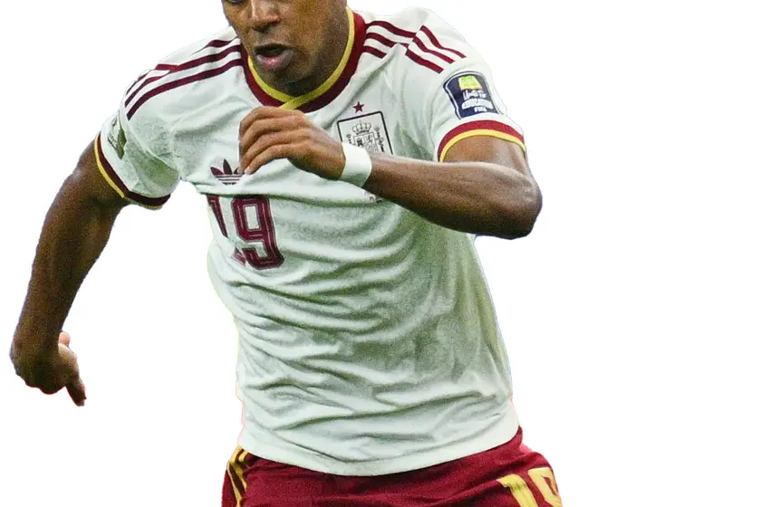 epa13111366 Lamine Yamal of Spain in action during the FIFA World Cup 2026 semifinals match France against Spain, in Dallas, USA, 14 July 2026. EPA/SAM WASSON