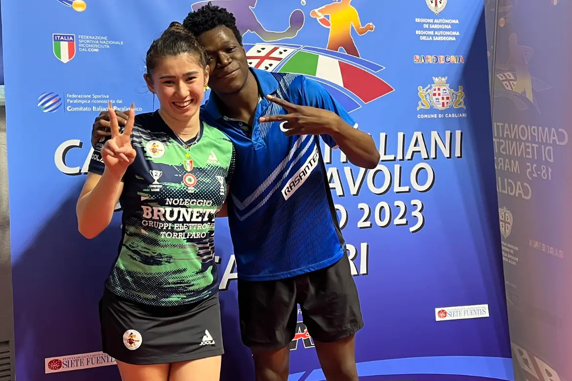 Gaia Monfardini e Johnny Oyebode, i nuovi campioni italiani di doppio misto (Foto M.C.)