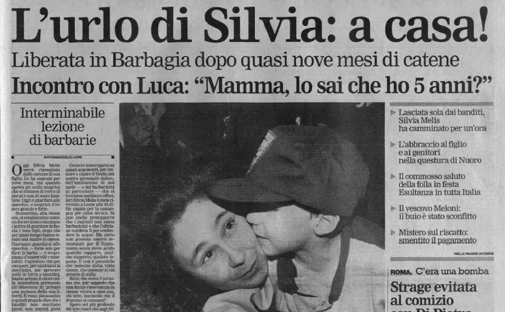 La prima pagina de L'Unione Sarda del 12 novembre 1997