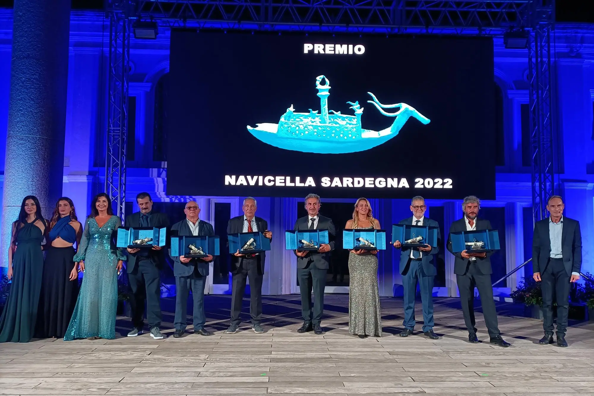 I vincitori del Premio Navicella Sardegna 2022 (foto L'Unione Sarda - Giagnoni)