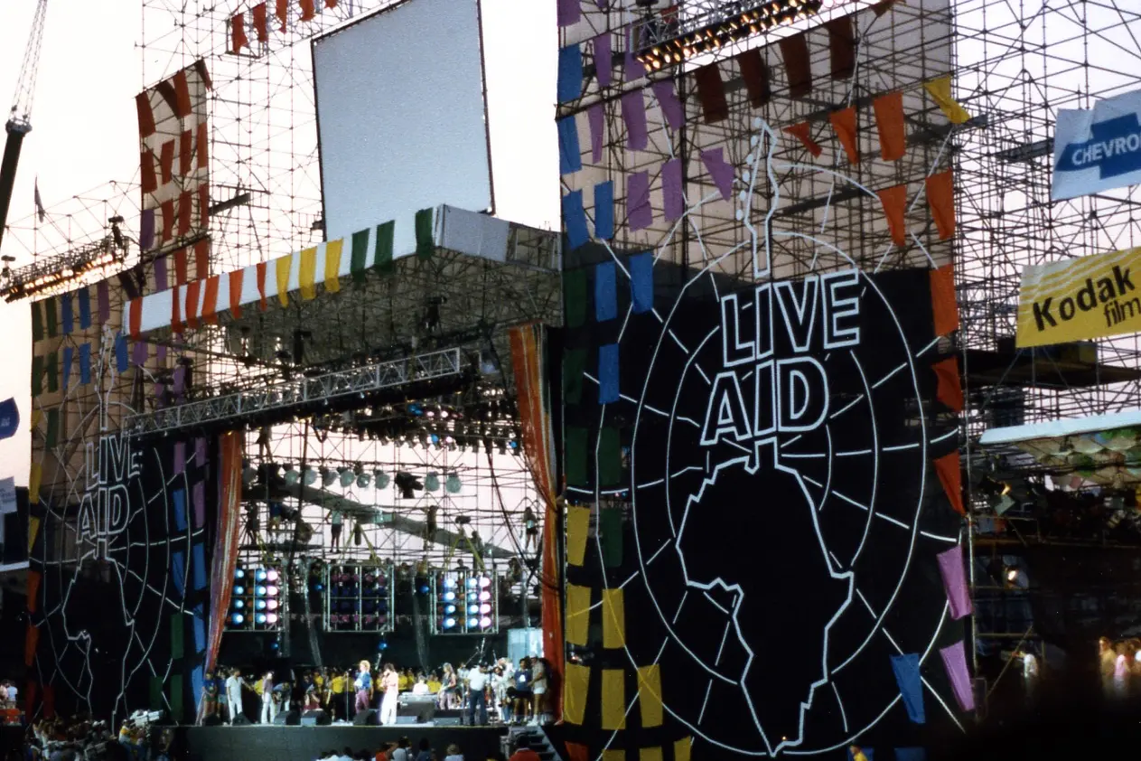 Il palco del Live Aid a Filadelfia