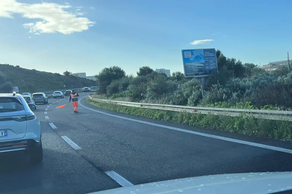 Il cantiere sulla 130, alle porte di Cagliari