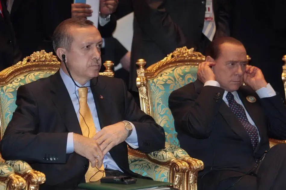 Il presidente turco Erdogan e Silvio Berlusconi
