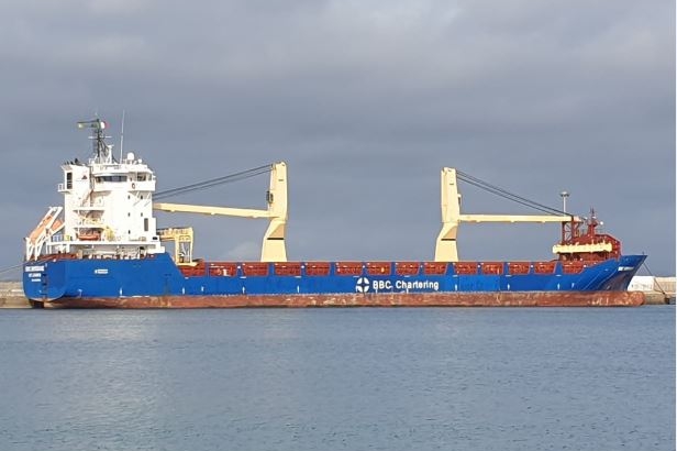 La nave cargo a Porto Torres (L'Unione Sarda - Pala)