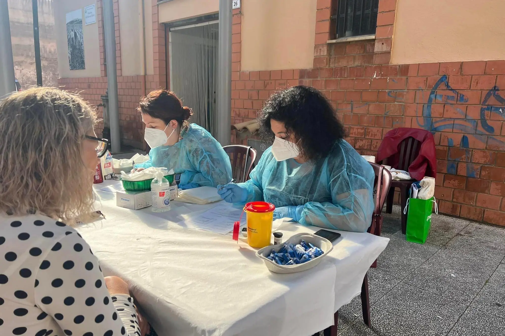 Le attività di screening a Maracalagonis (foto concessa)