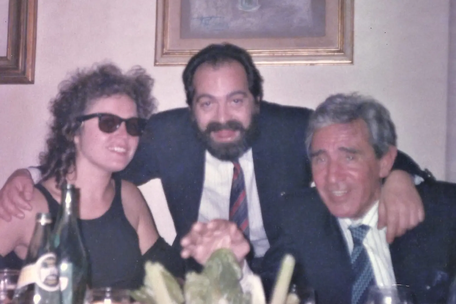 Walter Chiari, al centro Tore Fadda, a sinistra Lory Del Santo (foto Tellini)