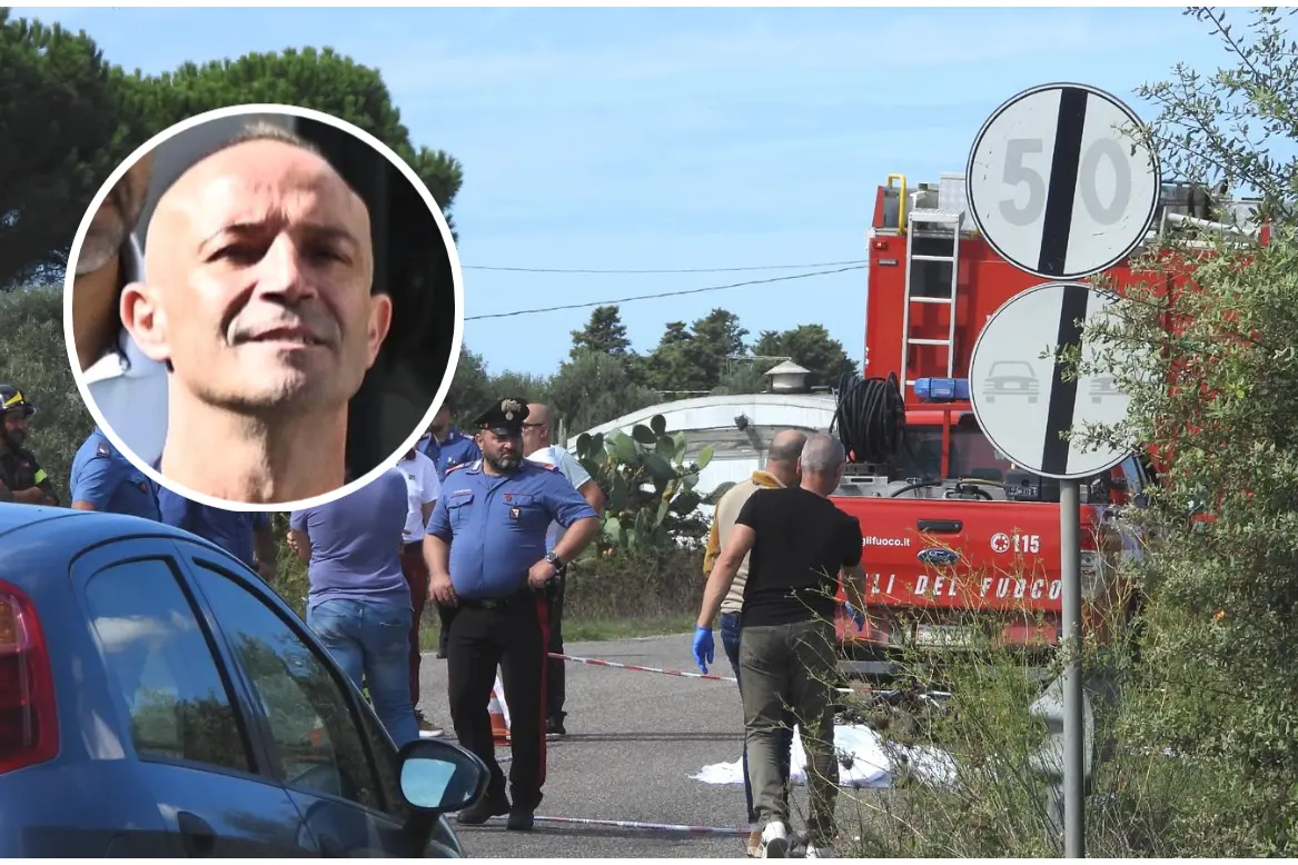 Il luogo del ritrovamento di Claudio Manca, nel riquadro Battista Manis