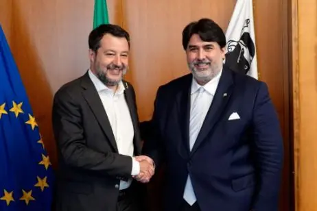 Matteo Salvini e Christian Solinas (Archivio)