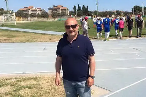 Roberto Ibba direttore sportivo del La Palma Monte Urpinu (foto Andrea Serreli)