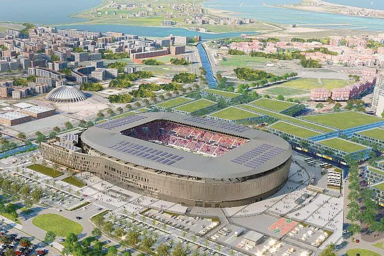 Il progetto del nuovo stadio del Cagliari (foto archivio)