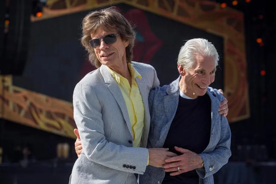 Charlie Watts con Mick Jagger (Ansa)