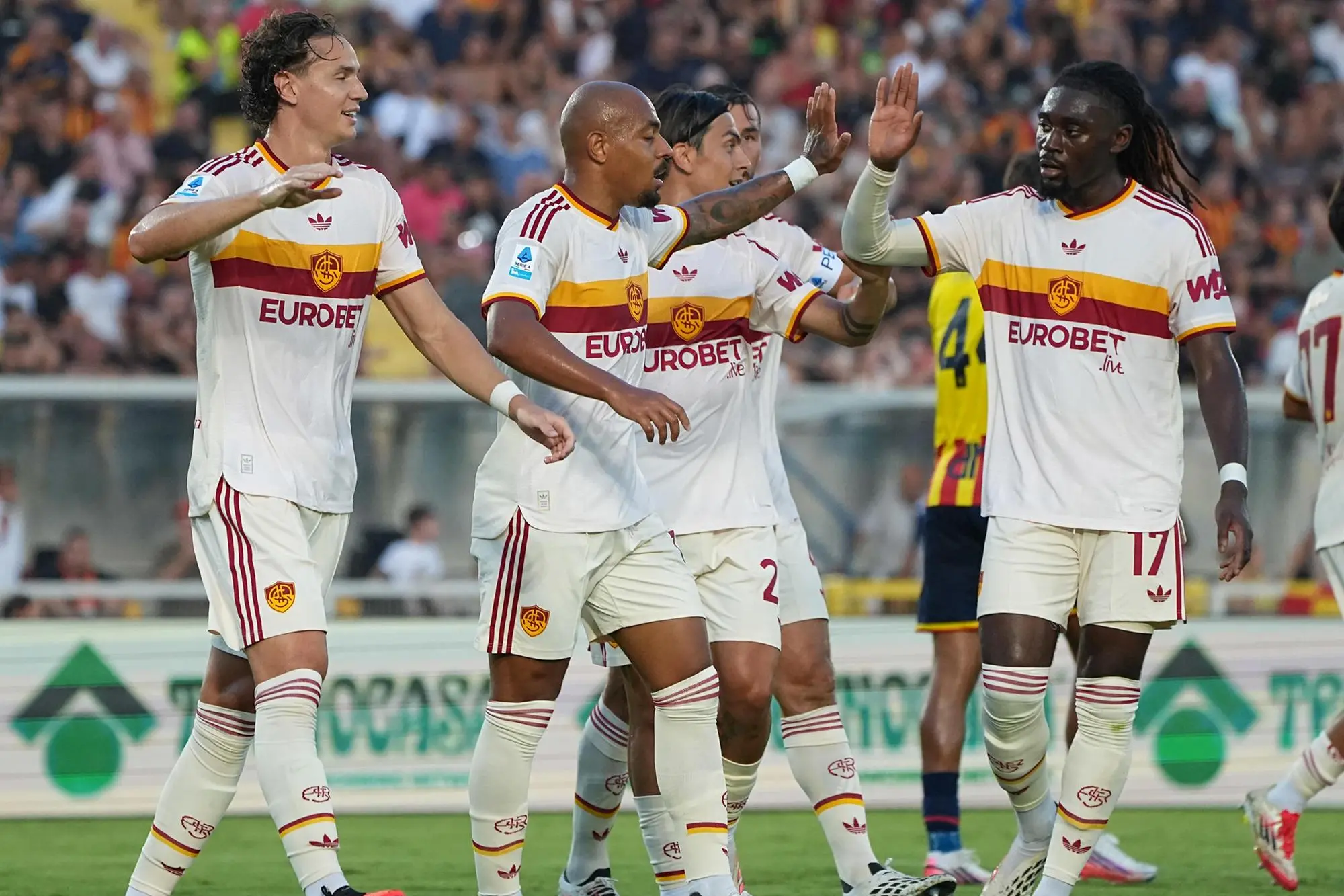 Donyell Malen della Roma, cinque gol nelle prime due giornate di Serie A (foto Ansa)