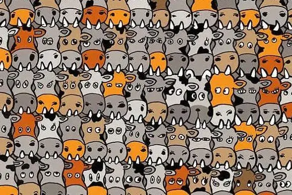 Uno dei rompicapi più condivisi sul web: riuscite a trovare il cane tra le mucche? (foto Playbuzz)