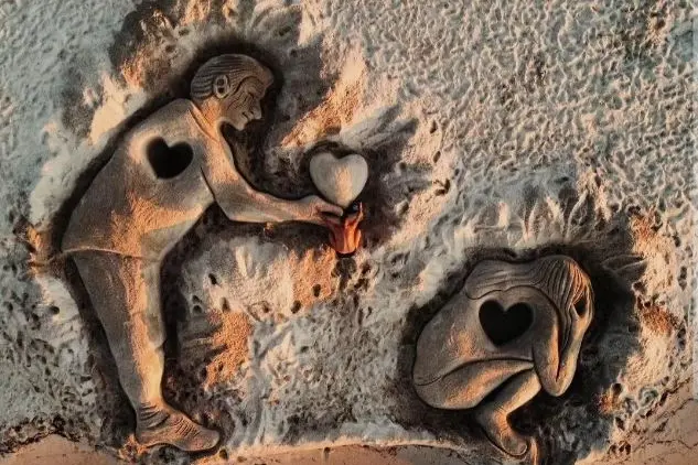 L'opera di sabbia di Nicola Urru (foto concessa)