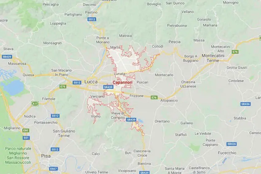 L'area interessata dalla scossa di terremoto (foto Google Maps)