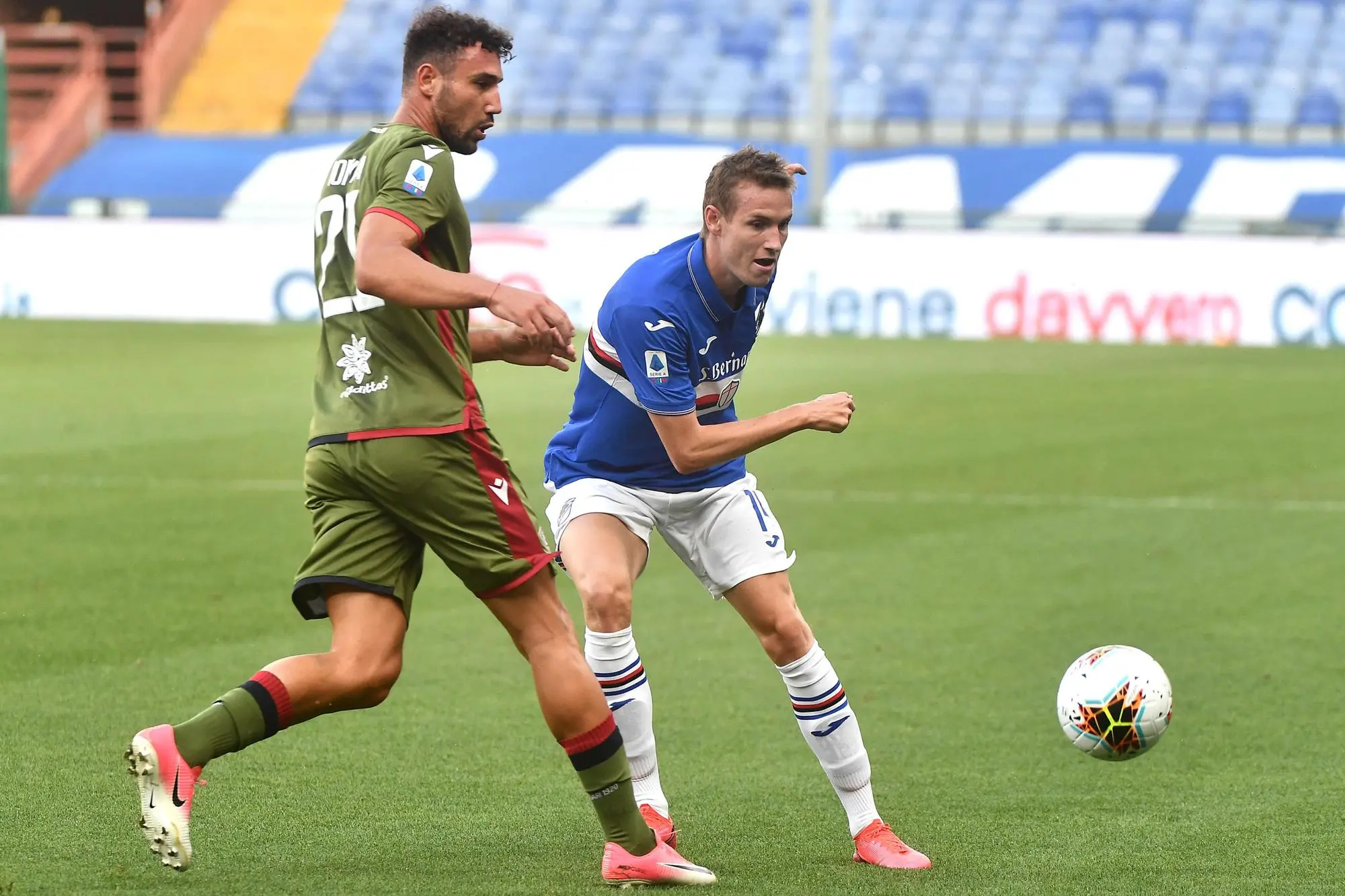 Jankto in azione con la Samp durante una partita contro il Cagliari (Ansa)