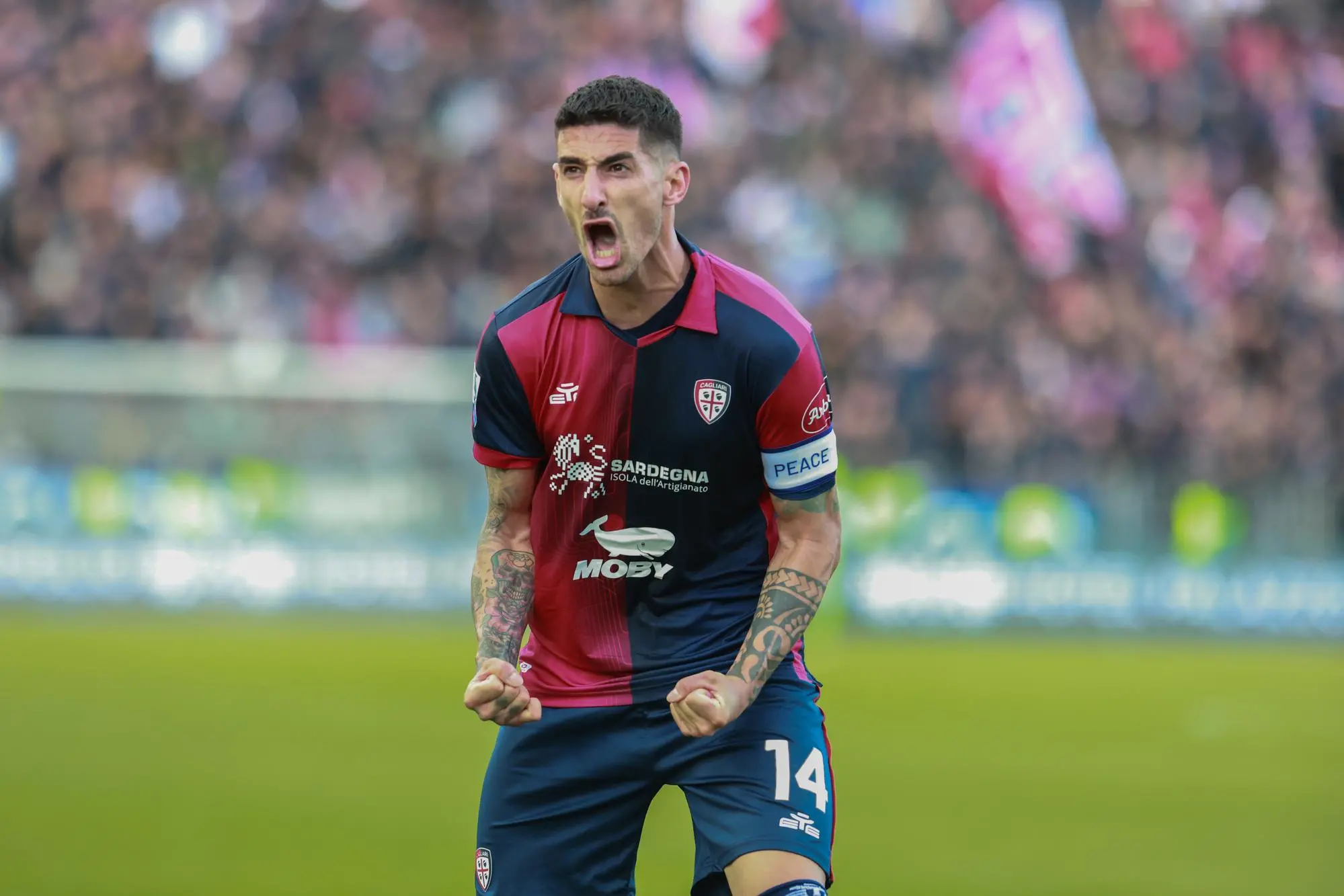 Cagliari Vs Salernitana Nella foto :la gioia di Alessandro Deiola Foto Fabio Murru