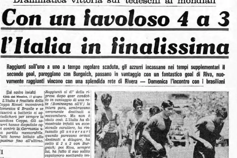 L'Unione Sarda il giorno dopo la semifinale