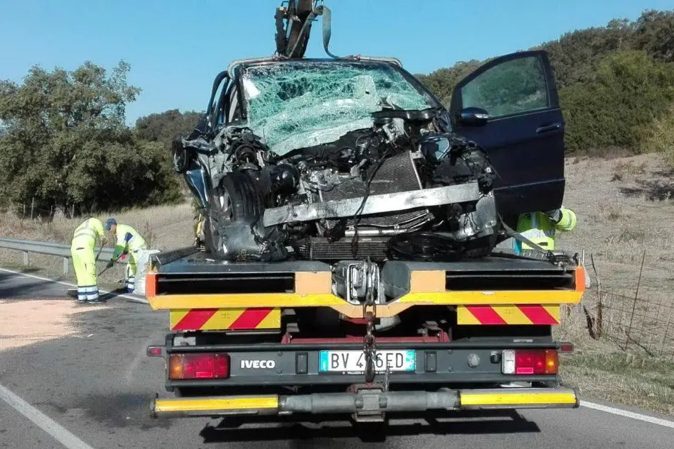 Una delle auto coinvolte nell'incidente