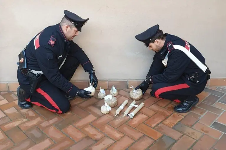 Candelotti e bombe carta scoperti dai carabinieri