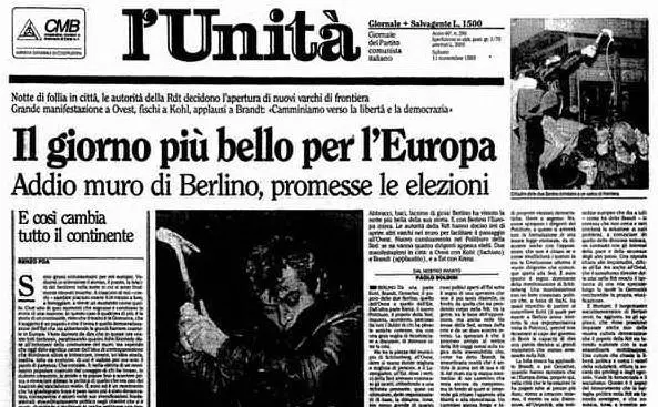 L'apertura il giorno dopo la caduta del muro di Berlino