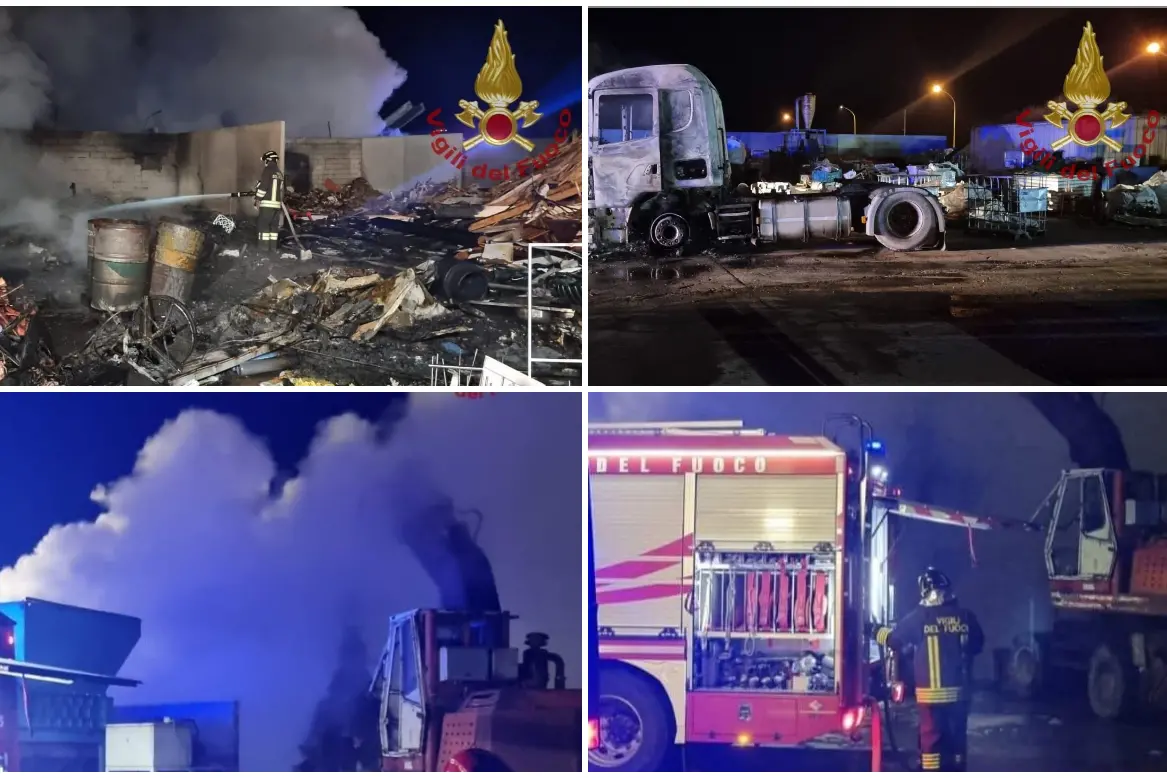 L'incendio ad Alghero (foto vigili del fuoco)