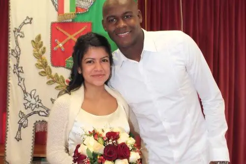 Victor Ibarbo con la neo moglie Sirleny