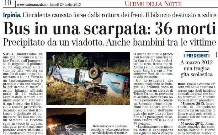 L'articolo su L'Unione Sarda