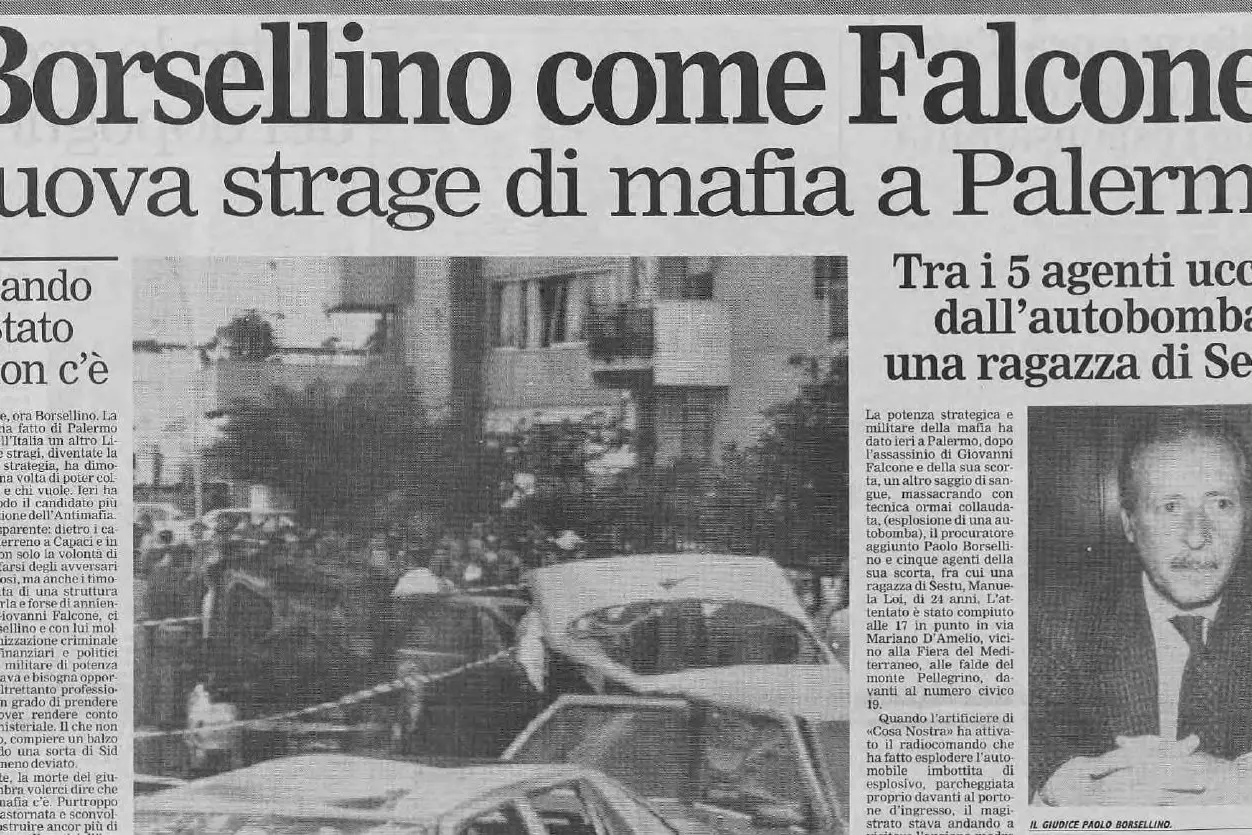 La notizia sulla prima pagina de L'Unione Sarda