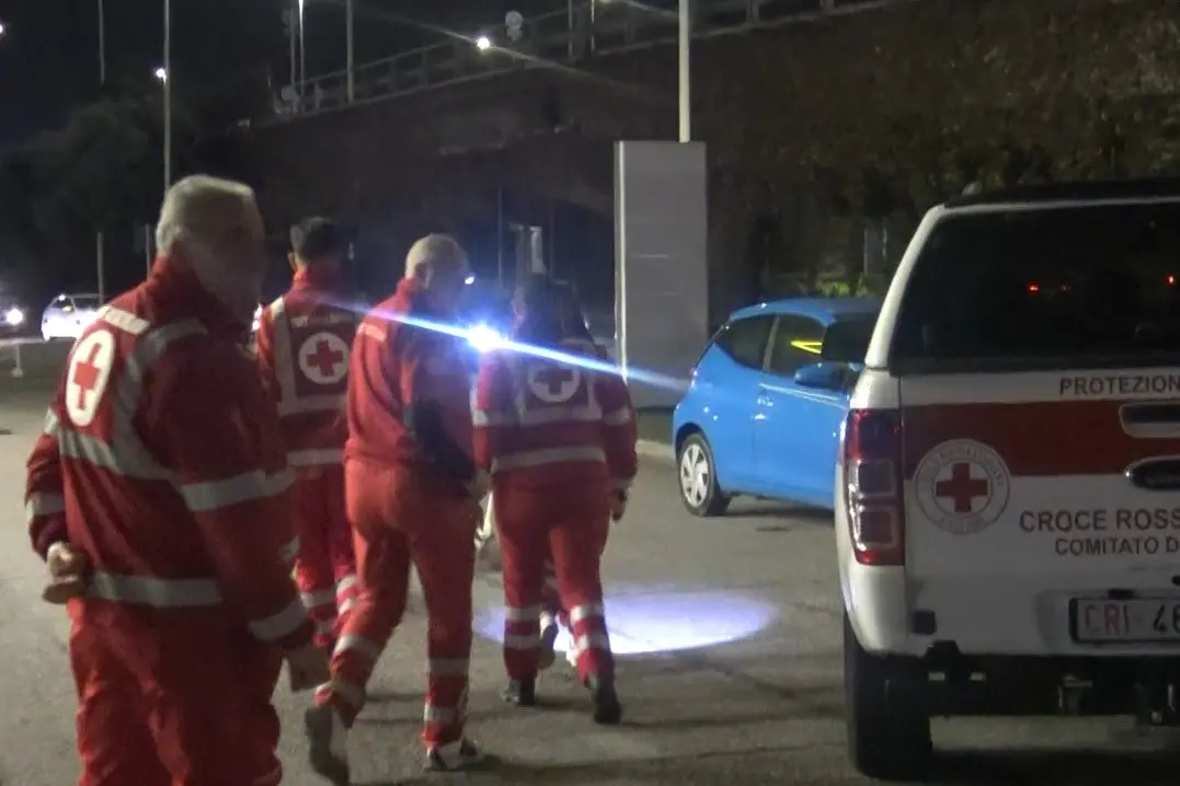 Un intervento della Croce Rossa a Cagliari