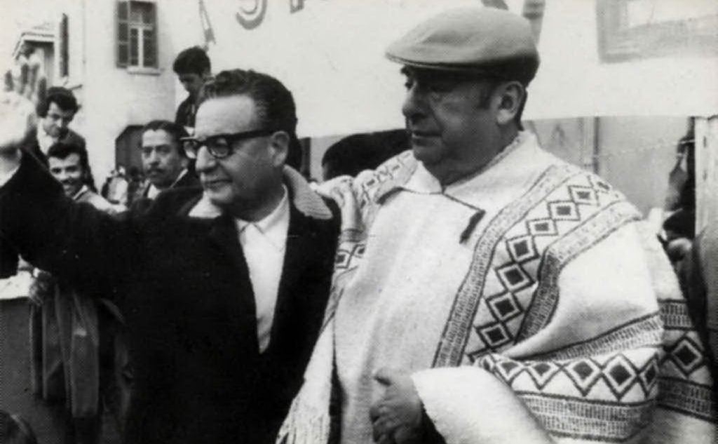 Neruda con Salvador Allende