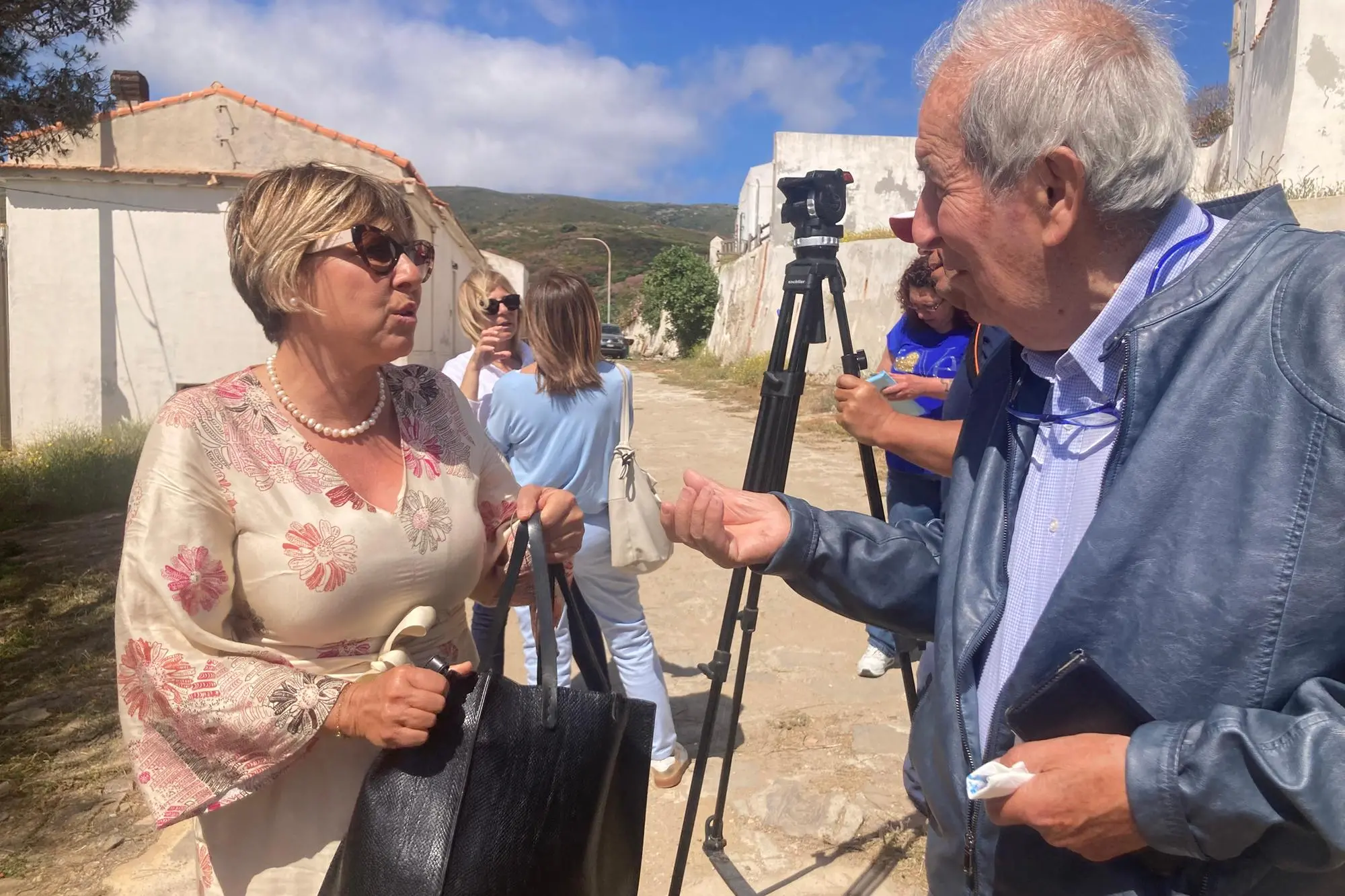 Fiammetta Borsellino con l'ex direttore del carcere Massidda all'Asinara (foto Pala)
