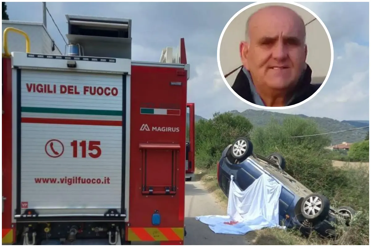 Il luogo dell'incidente, nel tondo Gasparino Casu (foto Ungredda)