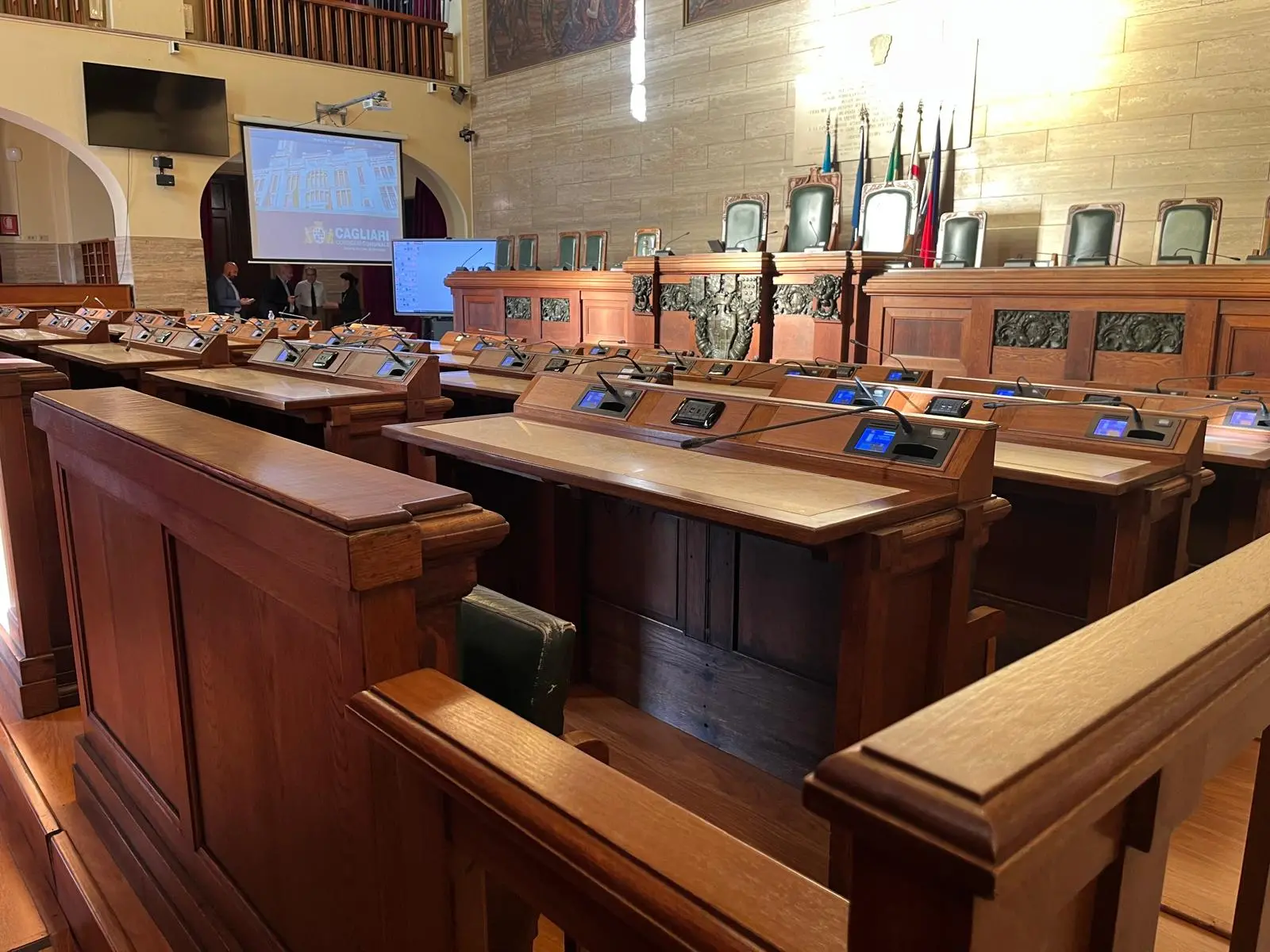 L'aula del Consiglio comunale vuota (Foto: Artizzu)