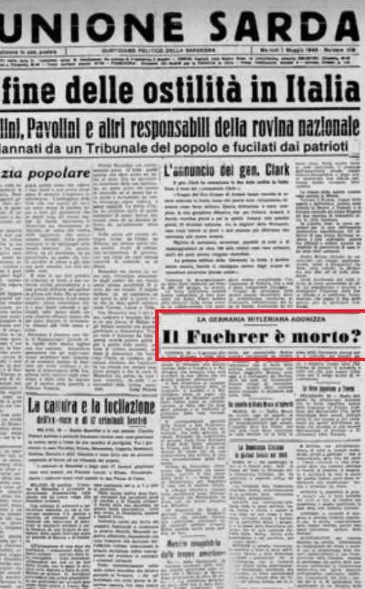La prima pagina de L'Unione Sarda