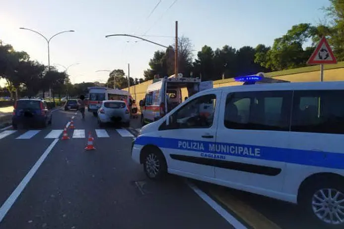 Il luogo dell'incidente (foto Polizia municipale di Cagliari)