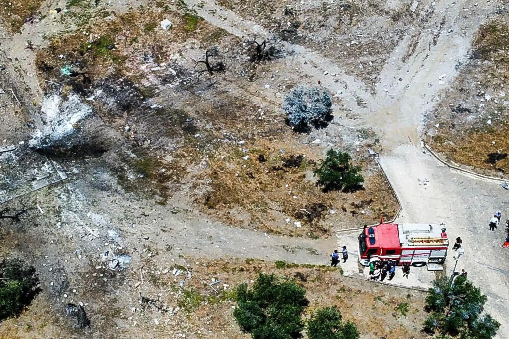 Aerial images of the site of the explosion (Ansa)