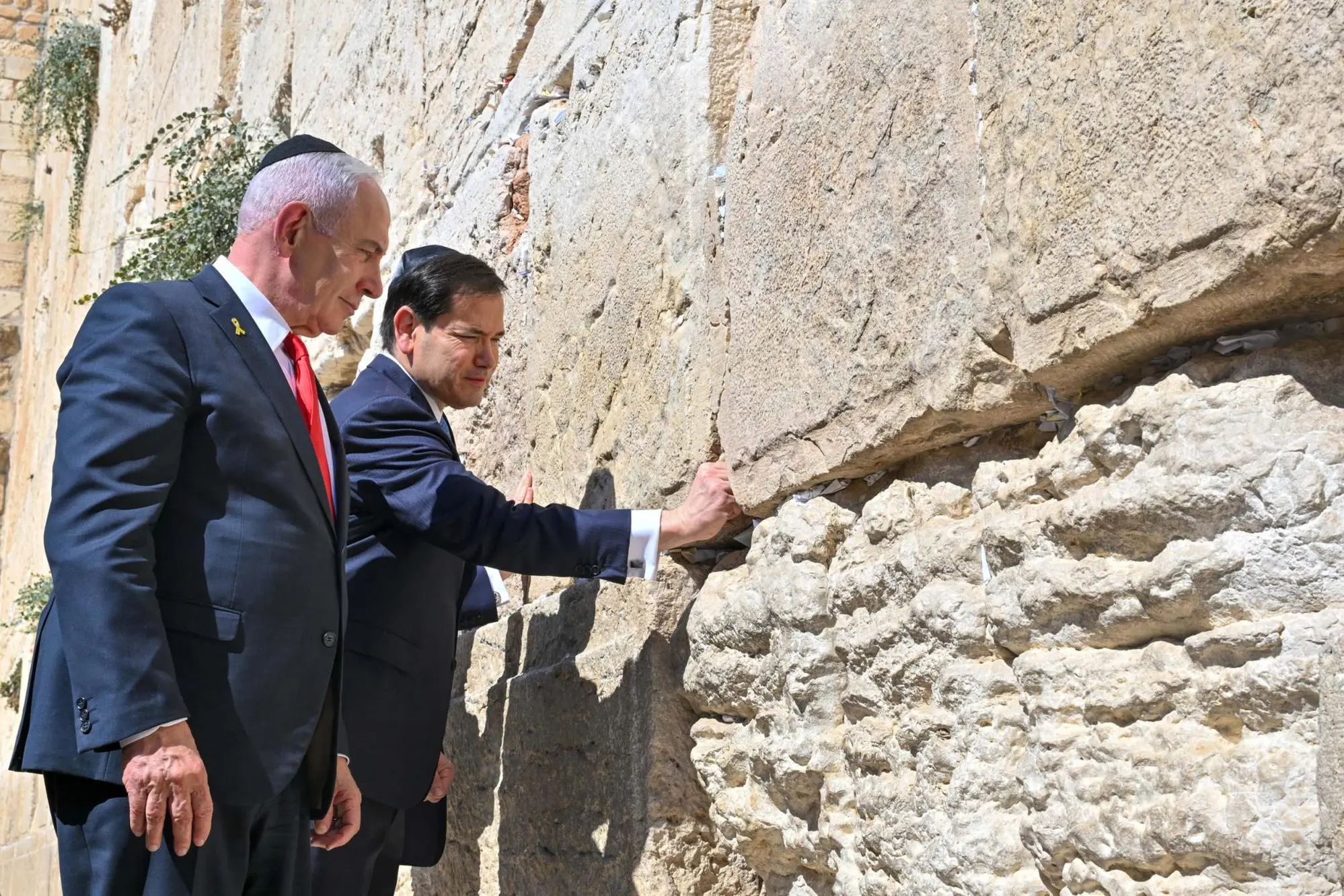 Netanyahu e Rubio al Muro del Pianto a Gerusalemme