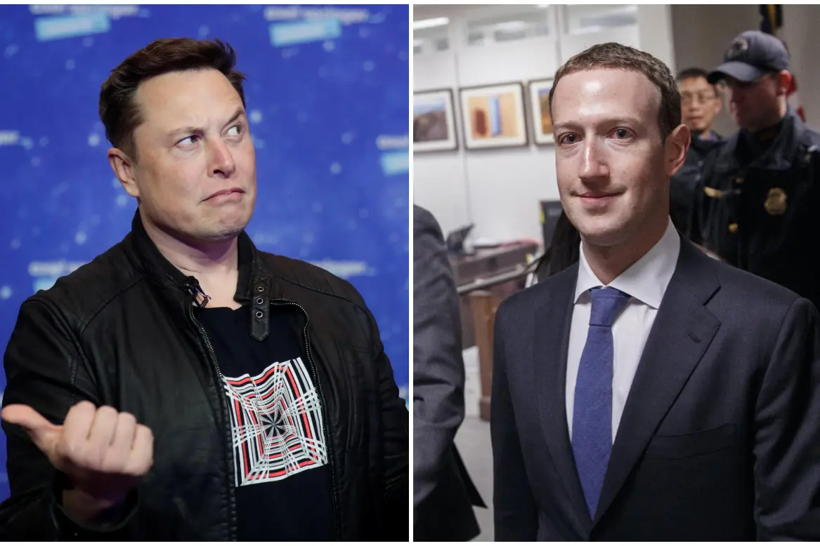 Elon Musk e Mark Zuckerberg (Ansa)