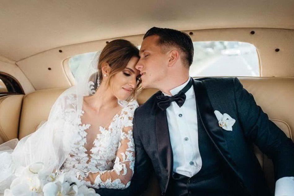 Zielinski nel giorno del suo matrimonio (Instagram)