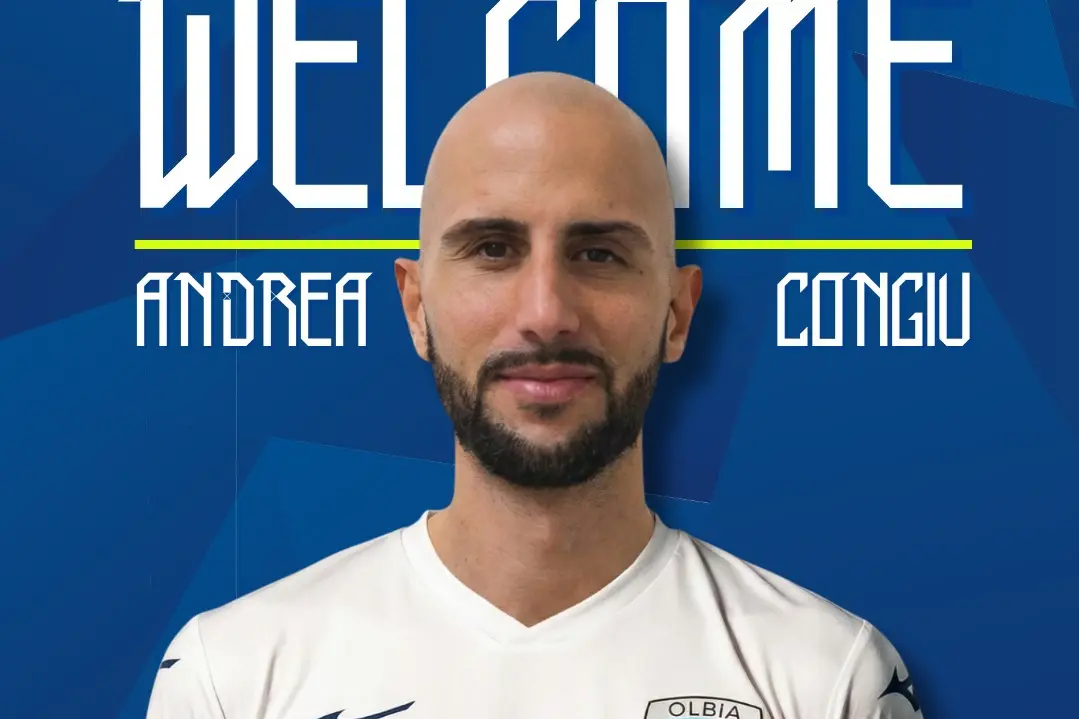 L'annuncio di Andrea Congiu (foto Olbia Calcio)
