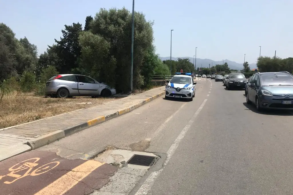 L'incidente a Quartu (foto Serreli)