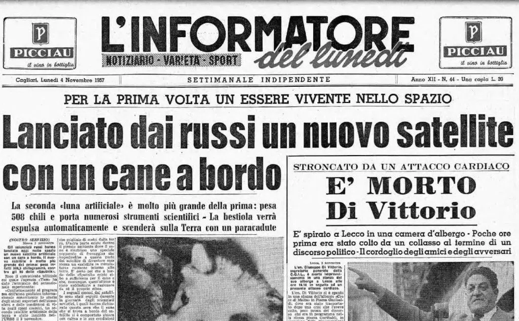 #AccaddeOggi: 3 novembre 1957, lanciato nello spazio lo Sputnik 2